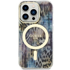 Guess Leopard MagSafe dėklas iPhone 14 Pro Max – mėlynas -- iPhone 14 Pro Max
