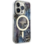 Guess Leopard MagSafe dėklas iPhone 14 Pro Max – mėlynas -- iPhone 14 Pro Max