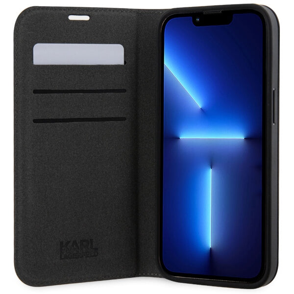Karl Lagerfeld dėklas-knygutė iPhone 14 Pro – juodas