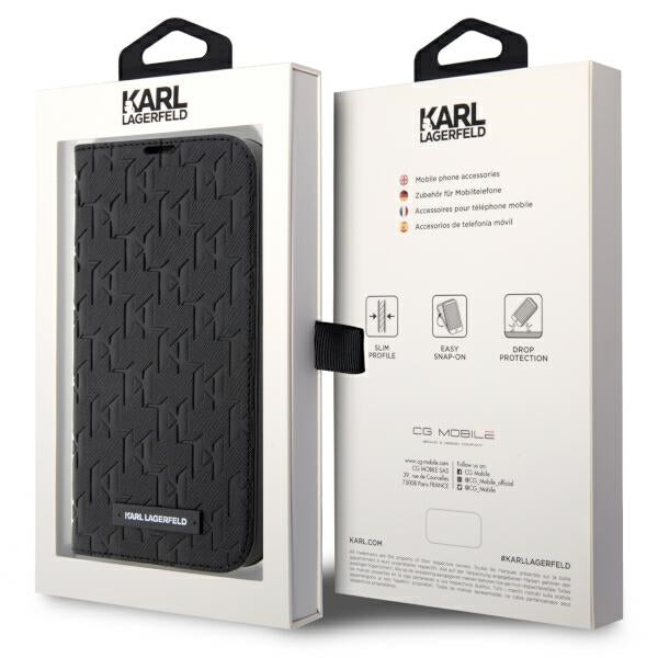 Karl Lagerfeld dėklas-knygutė iPhone 14 Pro – juodas