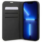 Karl Lagerfeld dėklas-knygutė iPhone 14 Pro – sidabrinis