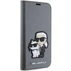 Karl Lagerfeld Saffiano dėklas iPhone 14 – sidabrinis