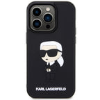 Karl Lagerfeld 3D Rubber Icon dėklas iPhone 14 Pro – juodas -- iPhone 14 Pro
