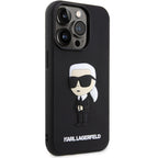 Karl Lagerfeld 3D Rubber Icon dėklas iPhone 14 Pro – juodas -- iPhone 14 Pro