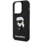 Karl Lagerfeld 3D Rubber Icon dėklas iPhone 14 Pro – juodas -- iPhone 14 Pro