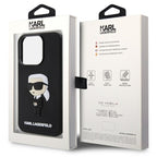 Karl Lagerfeld 3D Rubber Icon dėklas iPhone 14 Pro – juodas -- iPhone 14 Pro