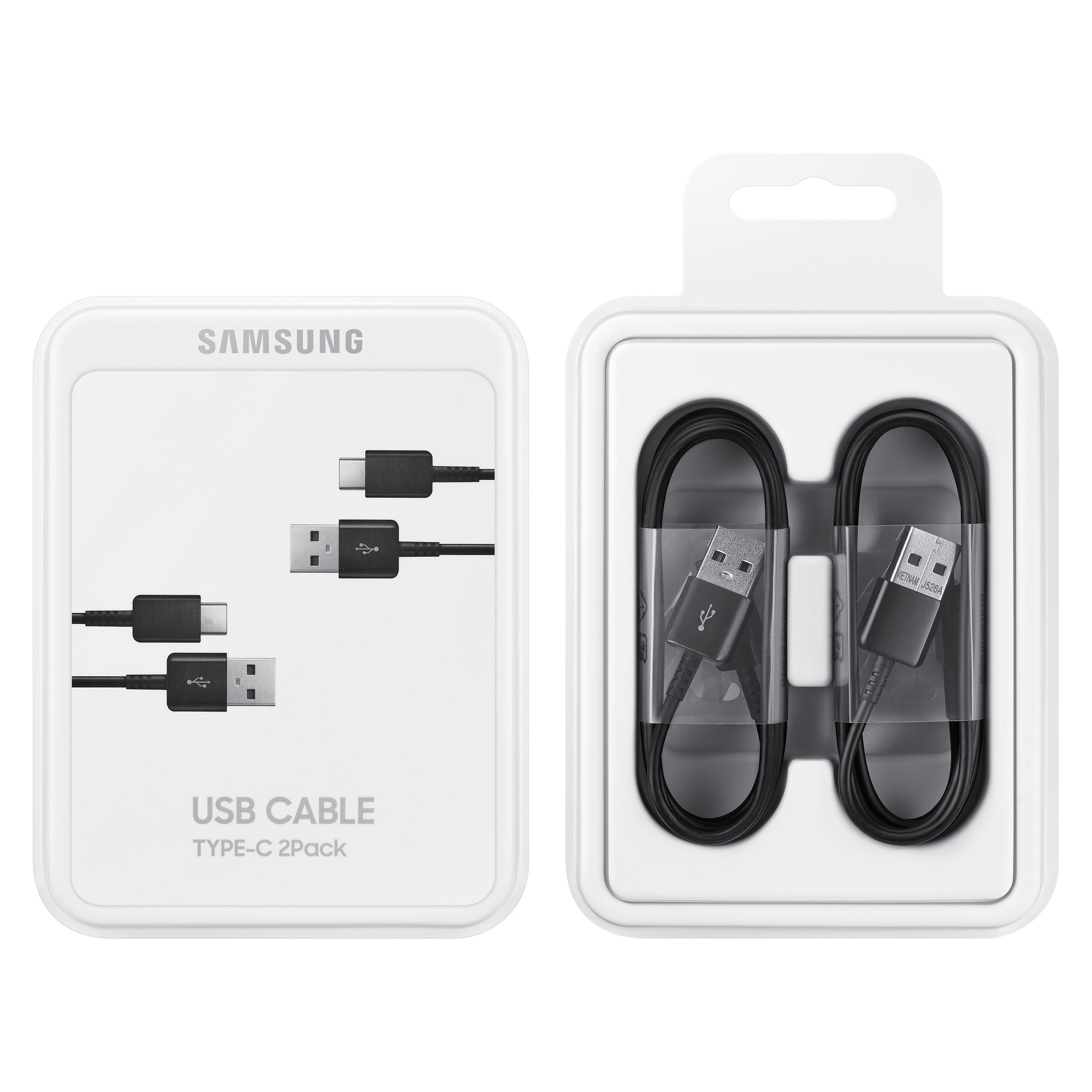 Samsung USB C Laidas 480Mbps 5A 1.5m (EP-DG930MBEGWW) - juodas (2 vnt. rinkinys)