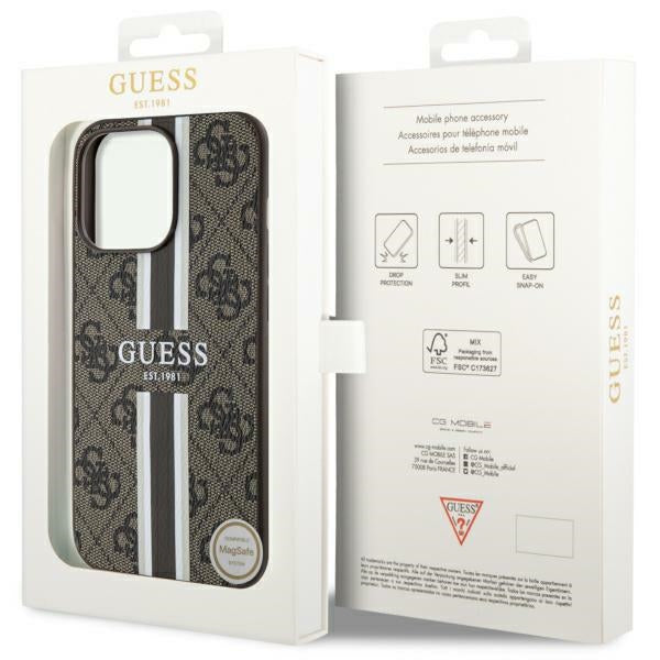 Guess MagSafe dėklas iPhone 13/13 Pro – rudas