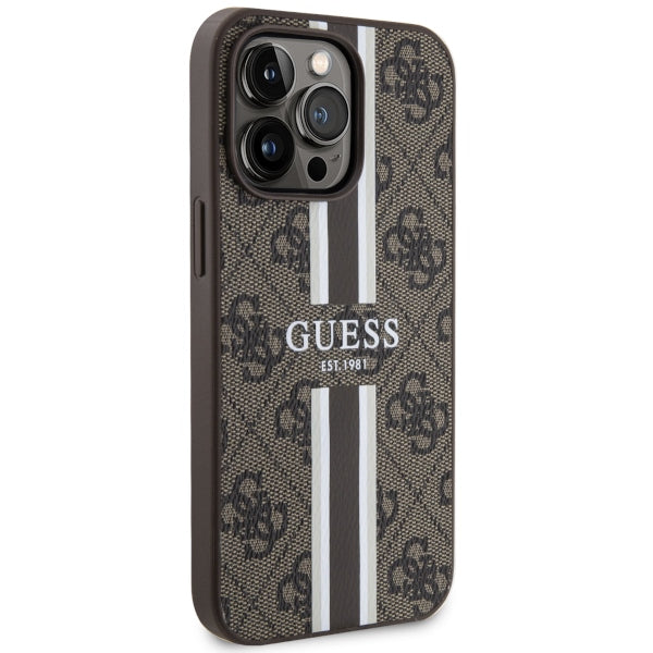 Guess MagSafe dėklas iPhone 13 Pro Max – rudas