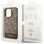Guess MagSafe dėklas iPhone 14 Pro – rudas