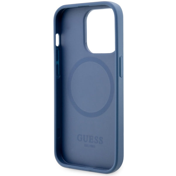 Guess MagSafe dėklas iPhone 14 Pro – mėlynas