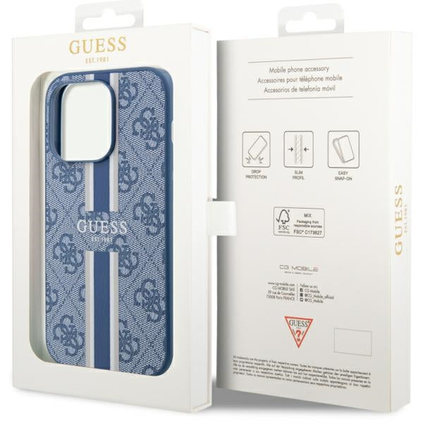 Guess MagSafe dėklas iPhone 14 Pro – mėlynas