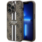 Guess MagSafe dėklas iPhone 14 Pro – rudas