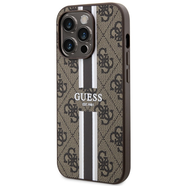 Guess MagSafe dėklas iPhone 14 Pro – rudas