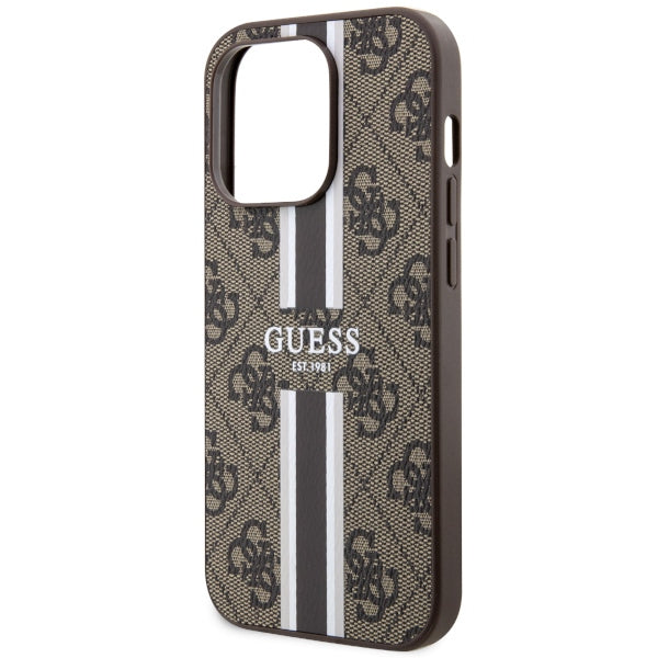 Guess MagSafe dėklas iPhone 14 Pro – rudas