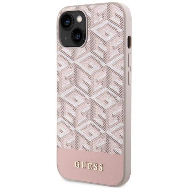 Guess MagSafe dėklas iPhone 14 Plus – rožinis