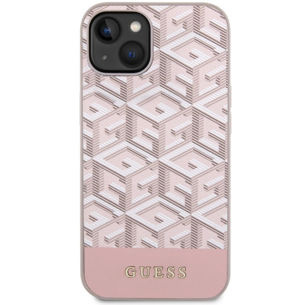 Guess MagSafe dėklas iPhone 14 Plus – rožinis