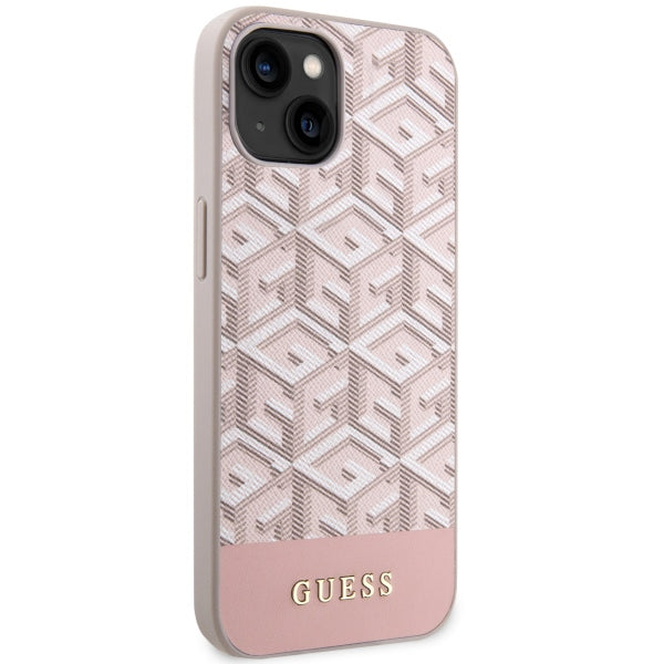 Guess MagSafe dėklas iPhone 14 Plus – rožinis