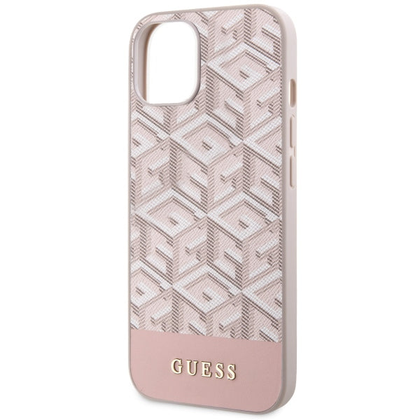 Guess MagSafe dėklas iPhone 14 Plus – rožinis