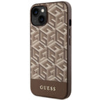Guess MagSafe dėklas iPhone 14 Plus – rudas