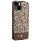Guess MagSafe dėklas iPhone 14 Plus – rudas