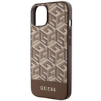 Guess MagSafe dėklas iPhone 14 Plus – rudas