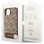 Guess MagSafe dėklas iPhone 14 Plus – rudas