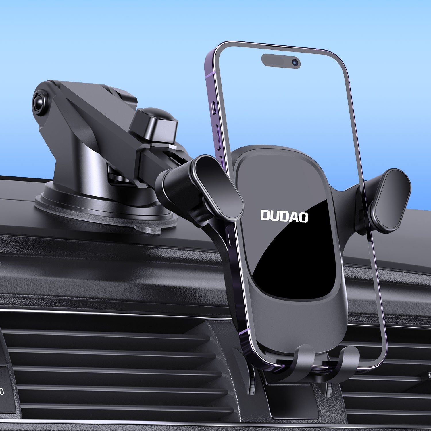 Dudao F5Pro automobilinis telefono laikiklis prietaisų skydui juodas