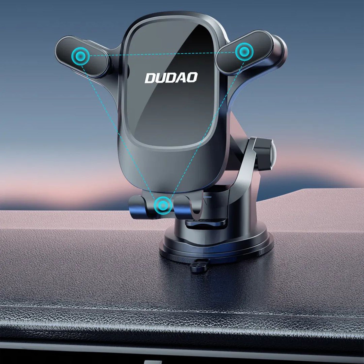Dudao F5Pro automobilinis telefono laikiklis prietaisų skydui juodas
