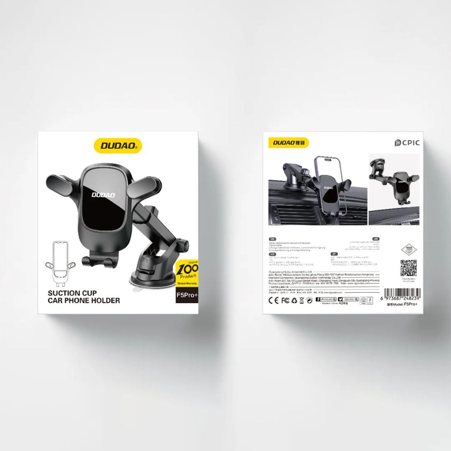 Dudao F5Pro automobilinis telefono laikiklis prietaisų skydui juodas