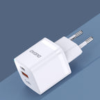 Dudao A13Pro GaN 33W PPS sieninis įkroviklis USB-C/USB, baltas