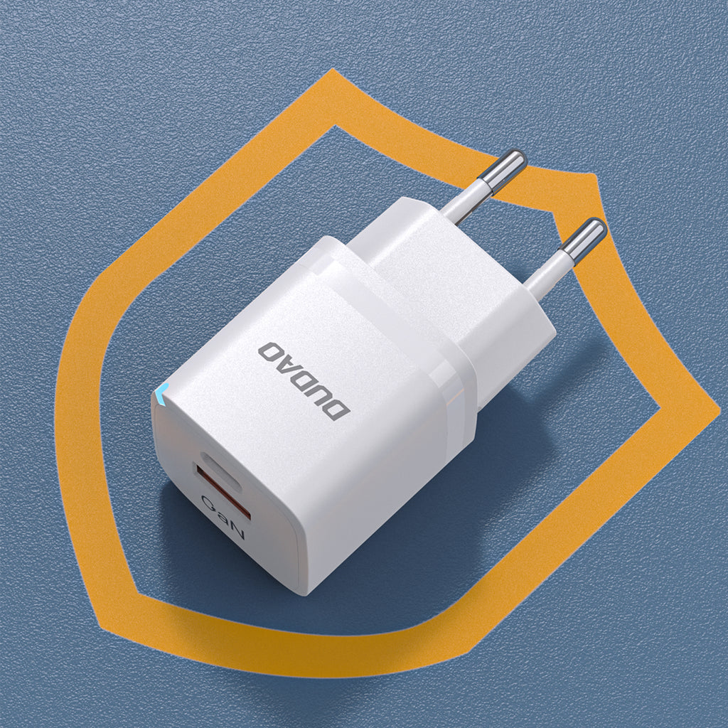 Dudao A13Pro GaN 33W PPS sieninis įkroviklis USB-C/USB, baltas