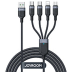 Joyroom laidas Multi-Use Series S-A18 4in1 USB-A - USB-C / USB-C / Lightning / micro USB 1.2m juodas