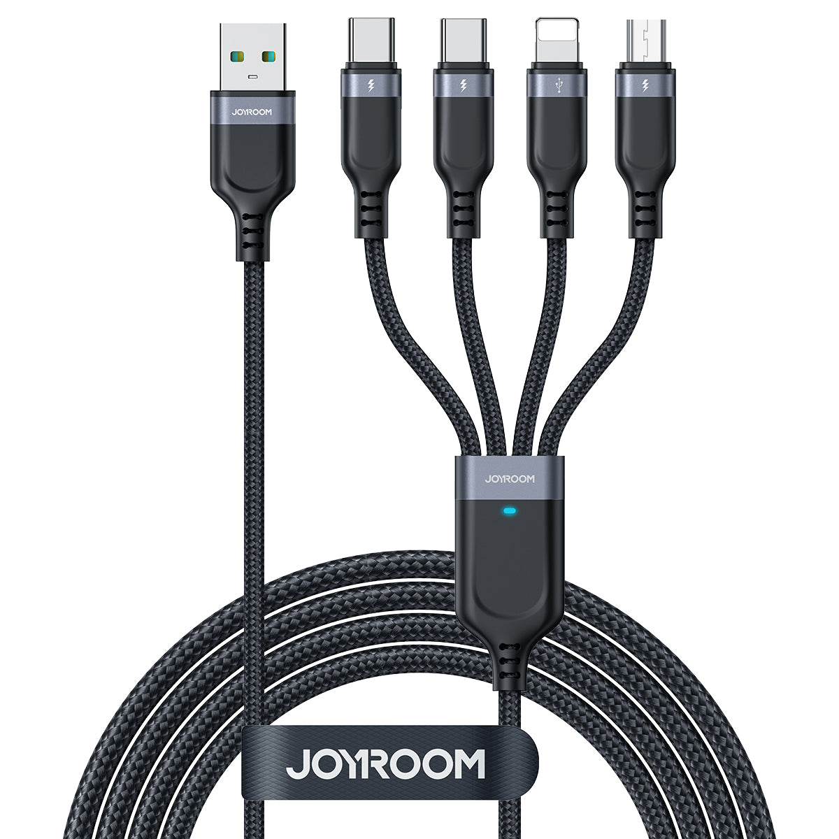 Joyroom laidas Multi-Use Series S-A18 4in1 USB-A - USB-C / USB-C / Lightning / micro USB 1.2m juodas