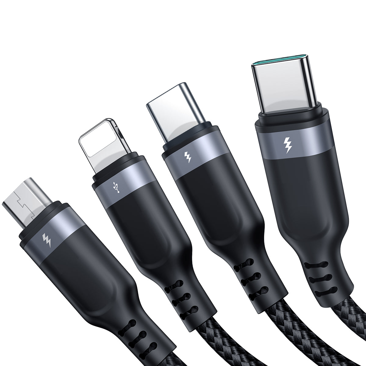 Joyroom laidas Multi-Use Series S-A18 4in1 USB-A - USB-C / USB-C / Lightning / micro USB 1.2m juodas