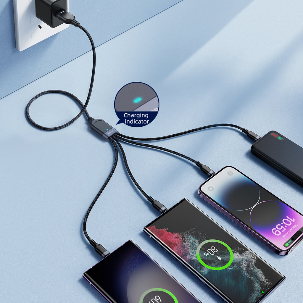 Joyroom laidas Multi-Use Series S-A18 4in1 USB-A - USB-C / USB-C / Lightning / micro USB 1.2m juodas