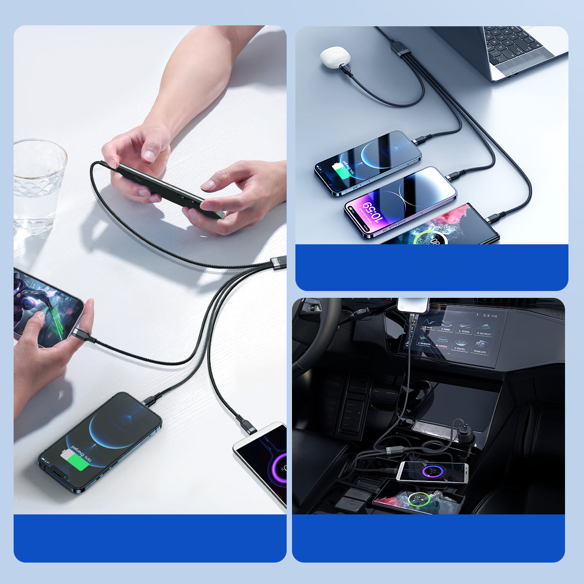 Joyroom laidas Multi-Use Series S-A18 4in1 USB-A - USB-C / Lightning / Lightning / micro USB 1.2m juodas
