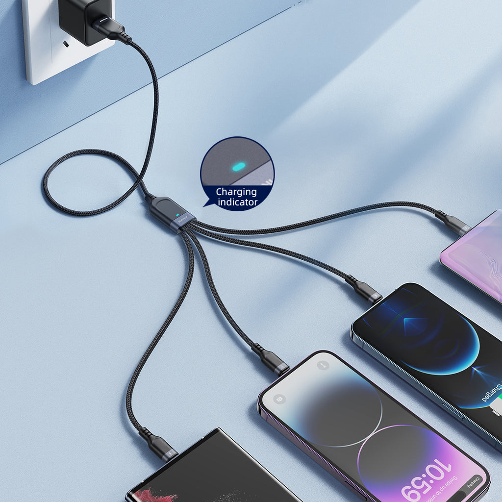 Joyroom laidas Multi-Use Series S-A18 4in1 USB-A - USB-C / Lightning / Lightning / micro USB 1.2m juodas