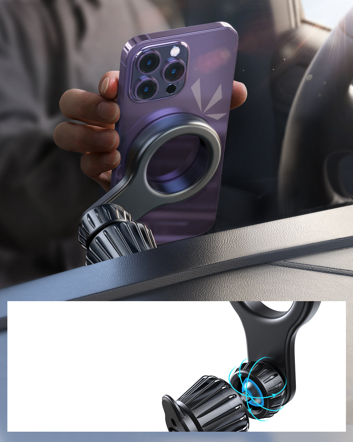 Joyroom JR-ZS355 magnetinis automobilinis iPhone laikiklis su MagSafe - juodas