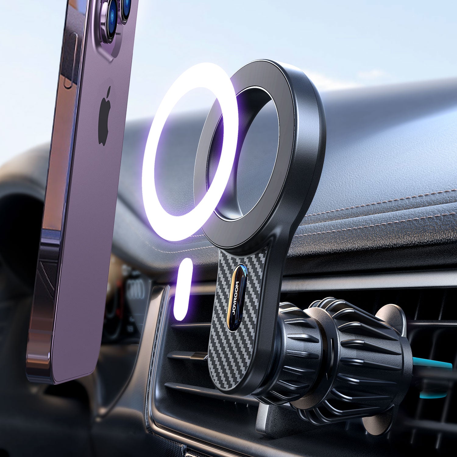 Joyroom JR-ZS355 magnetinis automobilinis iPhone laikiklis su MagSafe - juodas