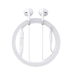 Joyroom JR-EW01 į ausis įdedamos laidinės mini lizdo ausinės su nuotolinio valdymo pulteliu – baltos spalvos