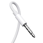 Joyroom JR-EW01 į ausis įdedamos laidinės mini lizdo ausinės su nuotolinio valdymo pulteliu – baltos spalvos