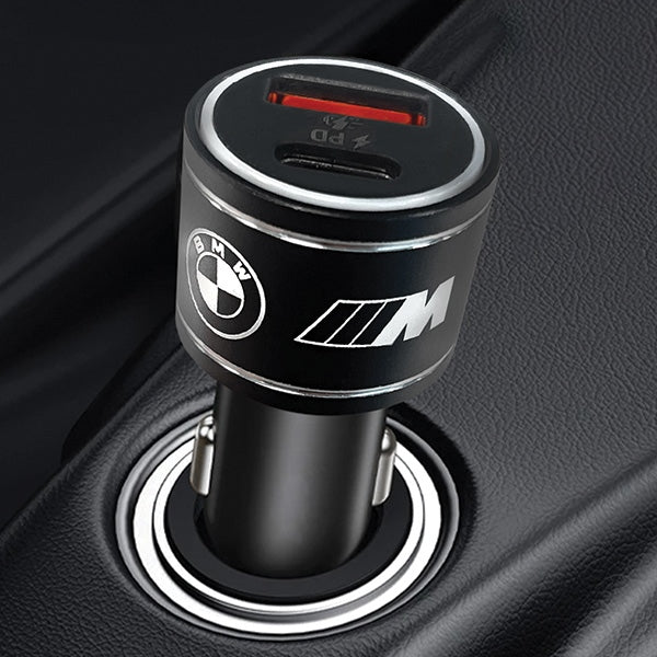 BMW įkroviklis BMCCMUSBCK PD-QC 3.0 20W Fast Charge juodas/juodas M Edition