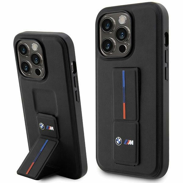 BMW Grip Stand dėklas iPhone 14 Pro Max – juodas -- iPhone 14 Pro Max