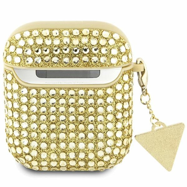 Guess AirPods 1/2 dėklas – auksinis Rhinestone Triangle