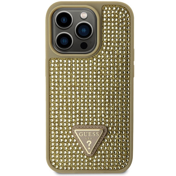 Guess Rhinestone Triangle dėklas iPhone 14 Pro – auksinis -- iPhone 14 Pro