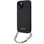 Karl Lagerfeld dėklas iPhone 14 – juodas su grandinėle