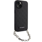 Karl Lagerfeld dėklas iPhone 14 – juodas su grandinėle