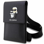 Karl Lagerfeld telefono rankinė Saffiano – juoda -- Cell phone cases and covers
