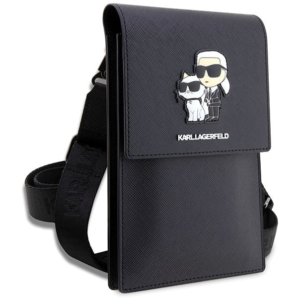 Karl Lagerfeld telefono rankinė Saffiano – juoda -- Cell phone cases and covers